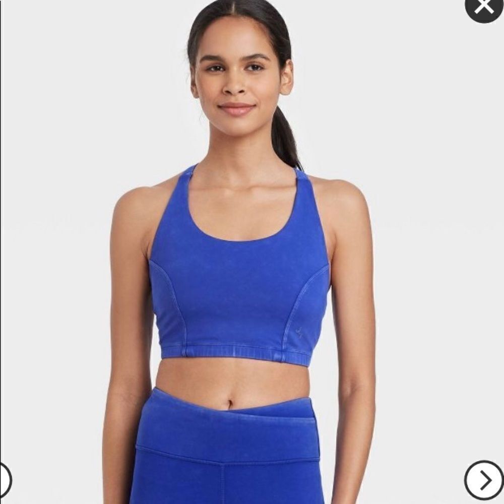 Joy Lab Women's Longline Bra Twisted Strappy Back